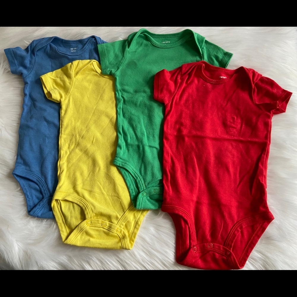Set of 4 colorful onesies from Carters